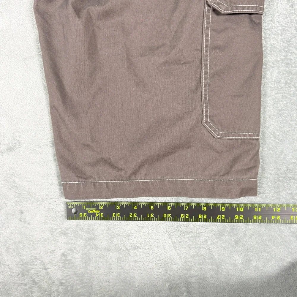 True Religion Mens 36 Cargo Shorts Brown Contrast Stitch Horseshoe Relaxed Fit